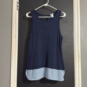 J. Crew Women's Sleeveless Layered Look Tank Top Keyhole Back Size: M